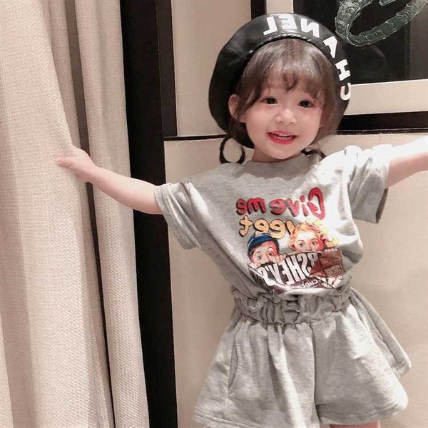 summer girls outfit cotton casual 2pcs clothing set for kids lovely letter fashion ins boutique tees and shorts 210529, White
summer girls outfit cotton casual 2pcs clothing set for kids lovely letter fashion ins boutique tees and shorts 210529, White