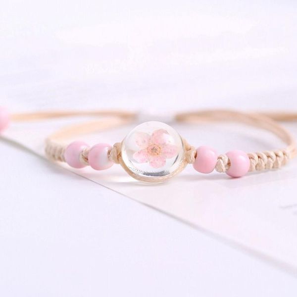 link, chain small fresh transparent glass ball sakura gypsophila dried flower bracelet herbarium adjustable bracelets for women jewelry, Black
link, chain small fresh transparent glass ball sakura gypsophila dried flower bracelet herbarium adjustable bracelets for women jewelry, Black