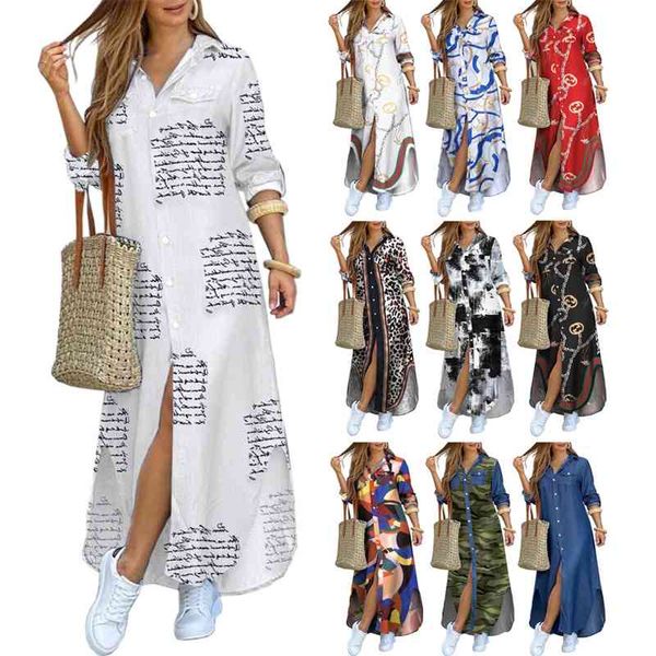 2020 fashion shirt long skirt new tie dye printed dress, Black;gray