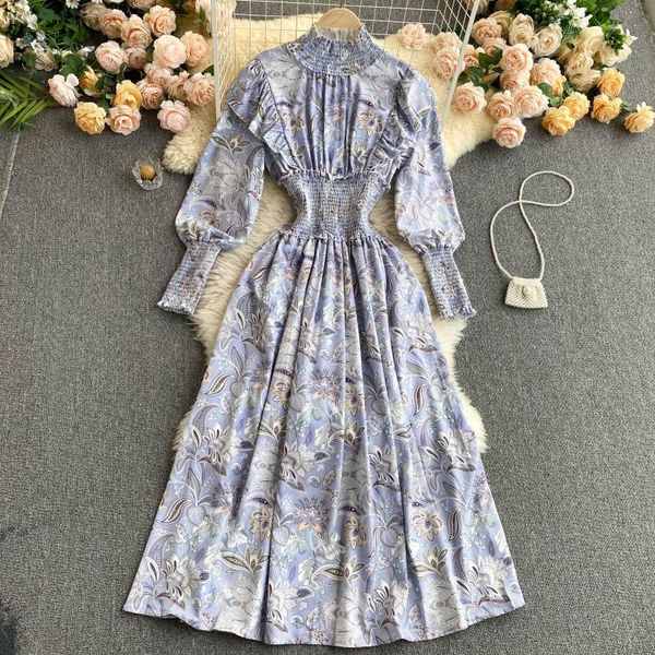 ancient ways of printing hubble-bubble sleeve elastic charge show thin waist temperament socialite dress party casual dresses, Black;gray 
ancient ways of printing hubble-bubble sleeve elastic charge show thin waist temperament socialite dress party casual dresses, Black;gray