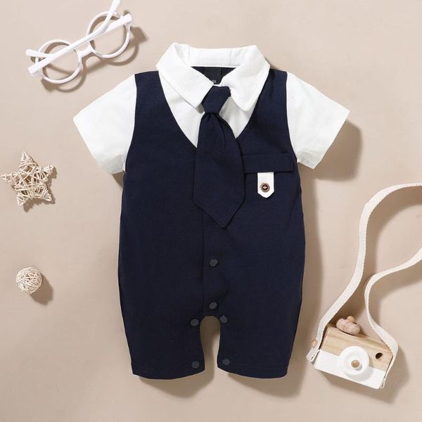 baby summer clothing infant boys solid gentleman tie romper jumpsuit short sleeve outfits clothes jumpsuits, Blue
baby summer clothing infant boys solid gentleman tie romper jumpsuit short sleeve outfits clothes jumpsuits, Blue