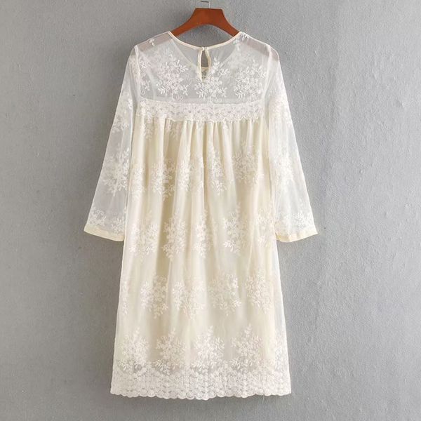 dresses round neck lace embroidery long sleeve simple chic female dress harajuku loose leisure vacation sunscreen women's dresses, Black;gray
dresses round neck lace embroidery long sleeve simple chic female dress harajuku loose leisure vacation sunscreen women's dresses, Black;gray