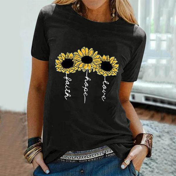 women t shirts casual letter sunflower printing short sleeves aesthetic harajuku o-neck loose t-shirt femme women's, White
women t shirts casual letter sunflower printing short sleeves aesthetic harajuku o-neck loose t-shirt femme women's, White