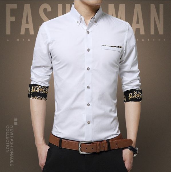 short men's sleeve shirt 2021 spring new korean fashion long white casual business slim fit wear, White;black
short men's sleeve shirt 2021 spring new korean fashion long white casual business slim fit wear, White;black