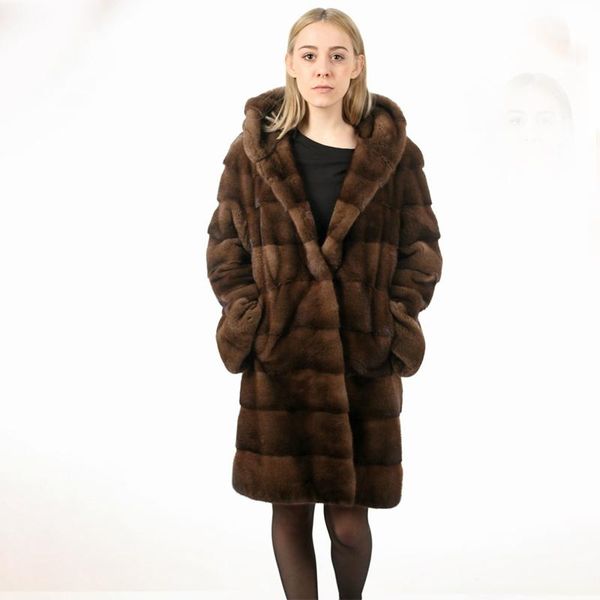 women's fur & faux fursarcar natural real mink coat with hood women high street regular long genuine female, Black
women's fur & faux fursarcar natural real mink coat with hood women high street regular long genuine female, Black