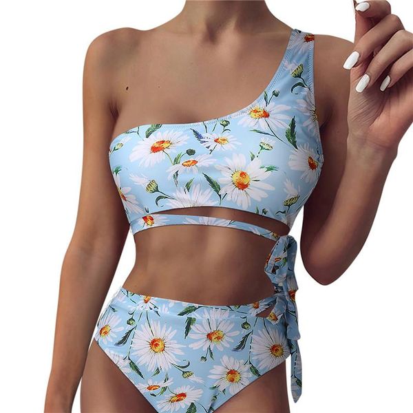women's swimwear floral bikini 2021 one shoulder women female swimsuit two-pieces set bather padded bathing suit swim wear, White;black
women's swimwear floral bikini 2021 one shoulder women female swimsuit two-pieces set bather padded bathing suit swim wear, White;black