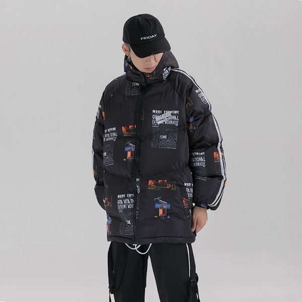 Men's Down & Parkas Winter Letter Printed Patchwork Thick warm windproof Padded jacket men Hip hop Streetwear Oversized Hooded Parka Co, Black
Men's Down & Parkas Winter Letter Printed Patchwork Thick warm windproof Padded jacket men Hip hop Streetwear Oversized Hooded Parka Co, Black