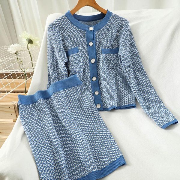 women's tracksuits autumn women outfits plaid knitted jacket coat + skirt 2 two piece set female vintage woolen suits sets clothes, Gray
women's tracksuits autumn women outfits plaid knitted jacket coat + skirt 2 two piece set female vintage woolen suits sets clothes, Gray