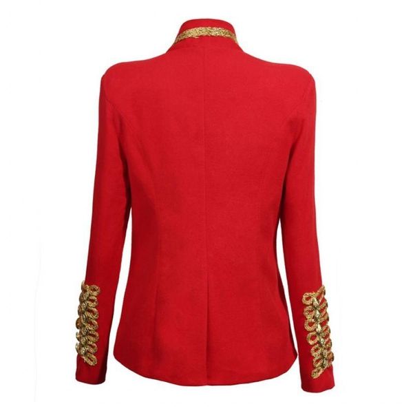 women's jackets unique runway fashion rock punk jacket womens gold buttons army stage show roupas feminina double breasted coats, Black;brown
women's jackets unique runway fashion rock punk jacket womens gold buttons army stage show roupas feminina double breasted coats, Black;brown