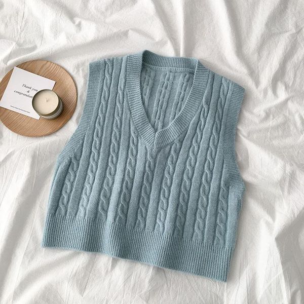women's vests 2021 fashion women sweater vest korean version of the pullover twist female students wear wild v-neck, Black;white
women's vests 2021 fashion women sweater vest korean version of the pullover twist female students wear wild v-neck, Black;white
