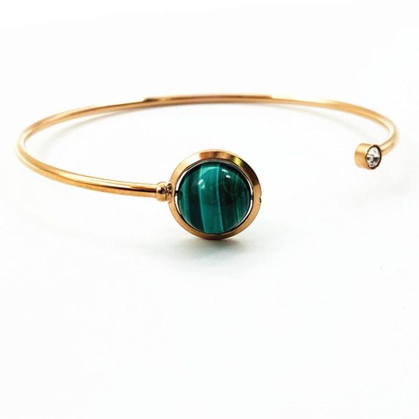 charm bracelets classic bracelet gold simple c- shaped opening stainless steel malachite bracelet&bangle for women fashion jewelry, Golden;silver
charm bracelets classic bracelet gold simple c- shaped opening stainless steel malachite bracelet&bangle for women fashion jewelry, Golden;silver