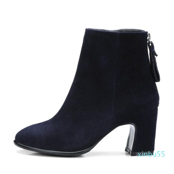 boots kid suede women zipper ankle square high heels shoes round toe concise woman size 34-39, Black
boots kid suede women zipper ankle square high heels shoes round toe concise woman size 34-39, Black