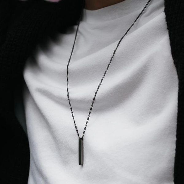 pendant necklaces 2021 fashion classic rectangle necklace men's stainless steel black cuban chain jewelry gift, Silver
pendant necklaces 2021 fashion classic rectangle necklace men's stainless steel black cuban chain jewelry gift, Silver