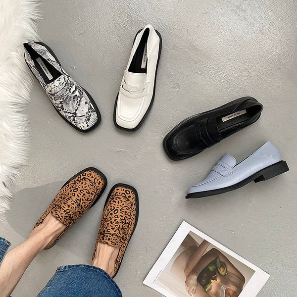 dress shoes leopard square toe flat loafers for women 2021 designer snake print office ladies flats fy3k, Black
dress shoes leopard square toe flat loafers for women 2021 designer snake print office ladies flats fy3k, Black