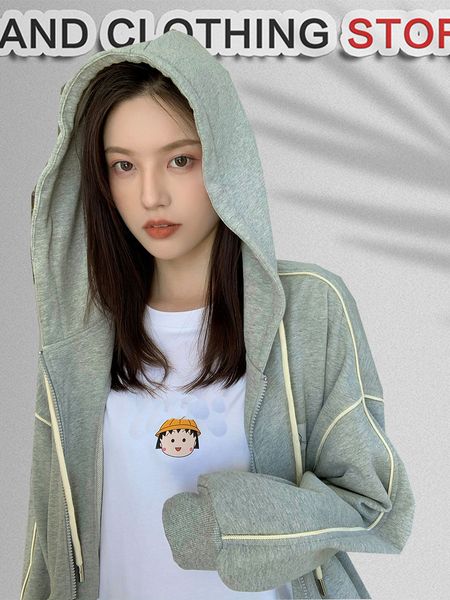 sweatshirts designer brand bunny cotton hooded drawstring sweater women's cardigan, Black
sweatshirts designer brand bunny cotton hooded drawstring sweater women's cardigan, Black