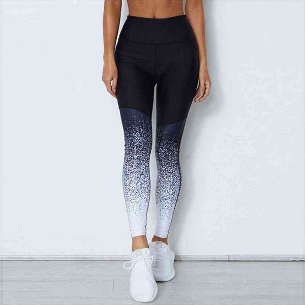 high waist fitness casual print womens legging workout trousers fashion slim gradient patchwork, Black
high waist fitness casual print womens legging workout trousers fashion slim gradient patchwork, Black