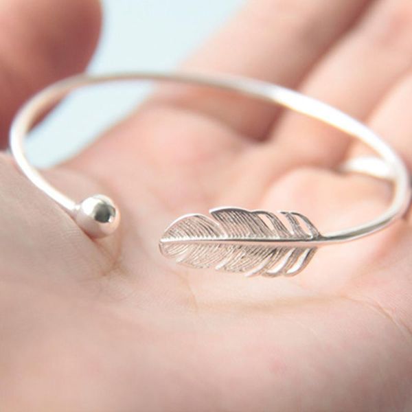 bangle silver feather adjustable opening bracelet simplicity ball cuff pretty fashion accessories jewelry, Black
bangle silver feather adjustable opening bracelet simplicity ball cuff pretty fashion accessories jewelry, Black