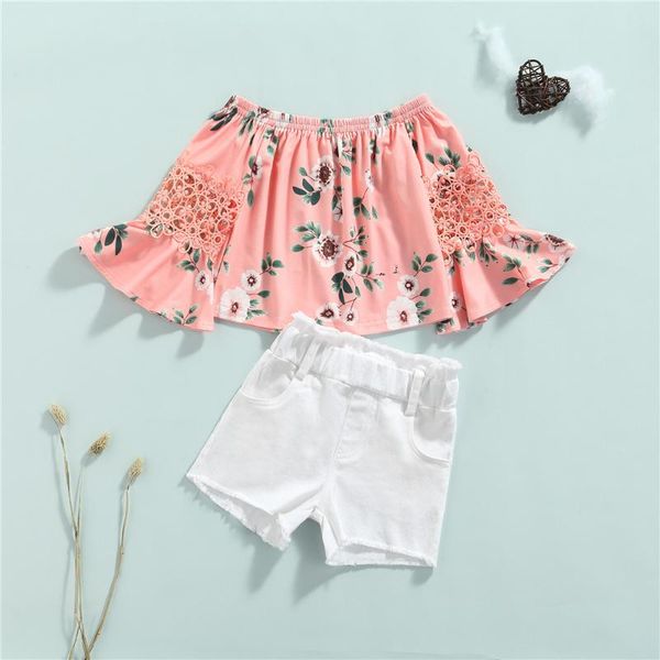 clothing sets stylish kids summer casual 2pcs outfits, girls floral hollow out long flare sleeve off shoulder +solid color shorts 2-7yea, White
clothing sets stylish kids summer casual 2pcs outfits, girls floral hollow out long flare sleeve off shoulder +solid color shorts 2-7yea, White