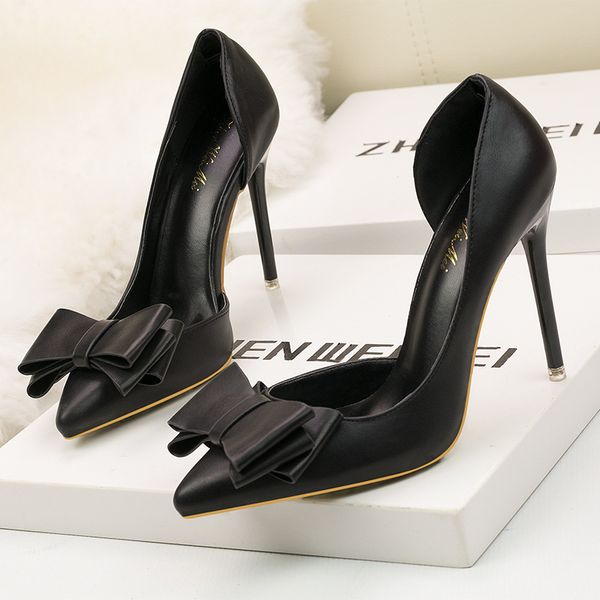 pumps style beautiful and sweet bow-tie high heels thin heel high heel shallow mouth side hollowed-out single shoes1, Black
pumps style beautiful and sweet bow-tie high heels thin heel high heel shallow mouth side hollowed-out single shoes1, Black