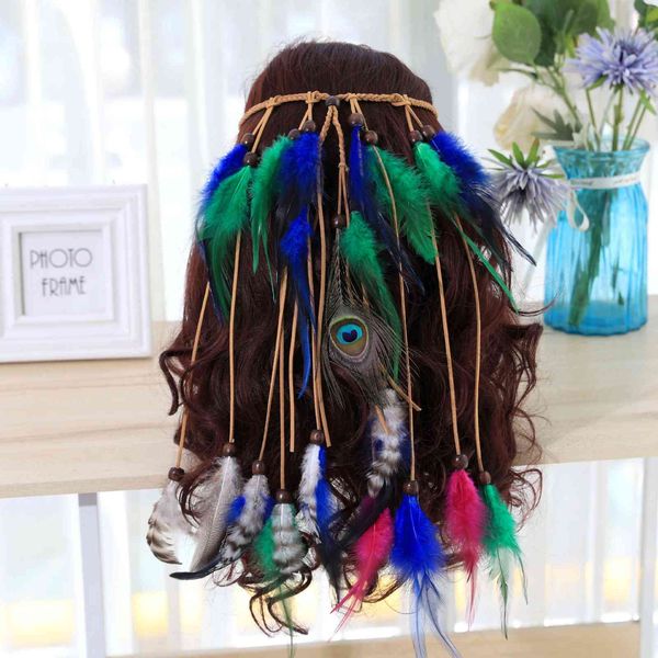 souvenirs pendant 2021 bohemian style hair accessories peacock feather band korean velvet hand woven women's headband
souvenirs pendant 2021 bohemian style hair accessories peacock feather band korean velvet hand woven women's headband