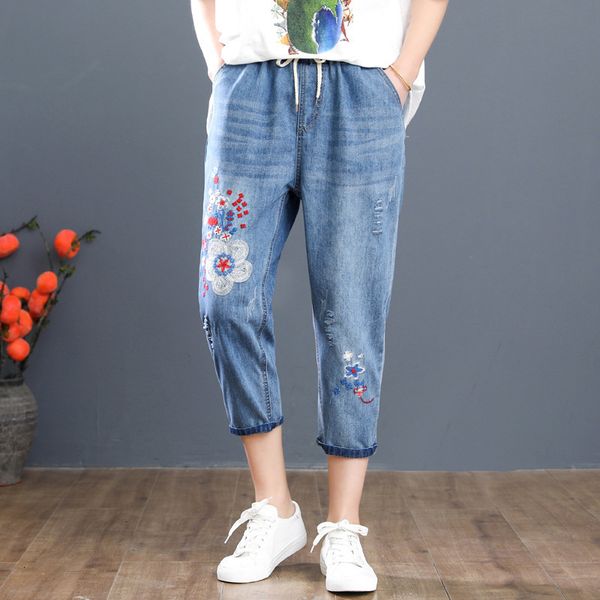 women's jeans vintage embroidery woman spring summer boyfriend for women high waist casual calf-length harem denim pants 2zez, Blue
women's jeans vintage embroidery woman spring summer boyfriend for women high waist casual calf-length harem denim pants 2zez, Blue