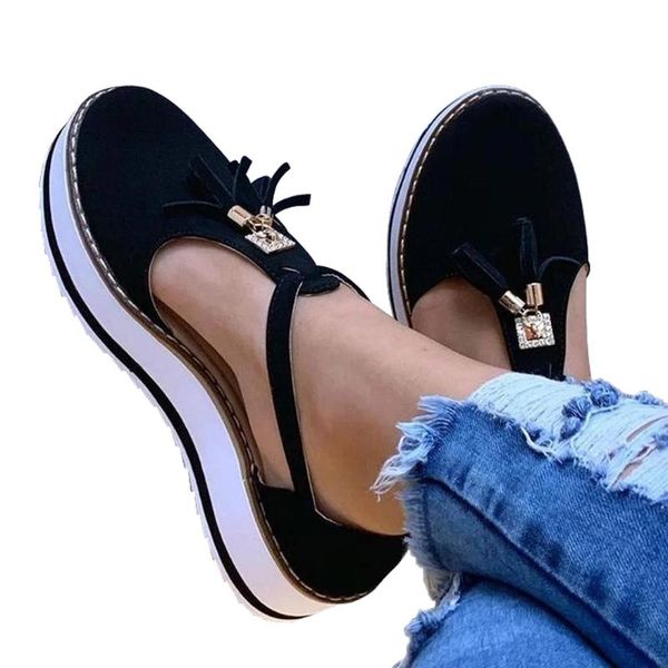 women summer sandals fashion buckle strap solid fringe cover heel flat platform casual ladies plus women's shoes, Black
women summer sandals fashion buckle strap solid fringe cover heel flat platform casual ladies plus women's shoes, Black