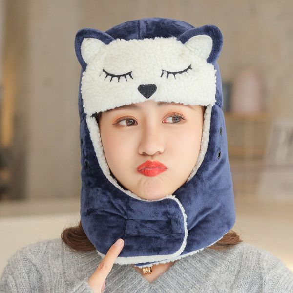 brand caps winter neck protection lei feng hat men's thickened warm ear hat women's sweet windproof cycling cold proof northeast c, Blue;gray
brand caps winter neck protection lei feng hat men's thickened warm ear hat women's sweet windproof cycling cold proof northeast c, Blue;gray