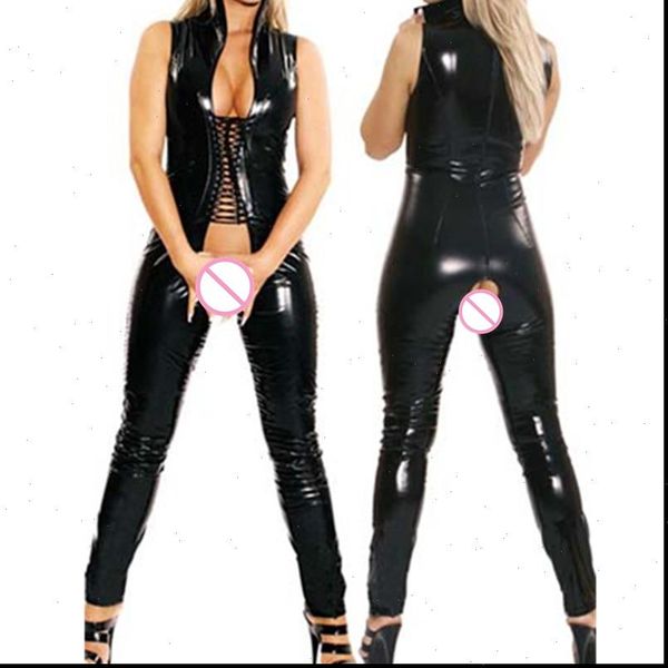 faux leather sleeveless black pvc women rompers pu bodysuit open crotch steampunk costume clubwear catsuit m7186, Black;white
faux leather sleeveless black pvc women rompers pu bodysuit open crotch steampunk costume clubwear catsuit m7186, Black;white