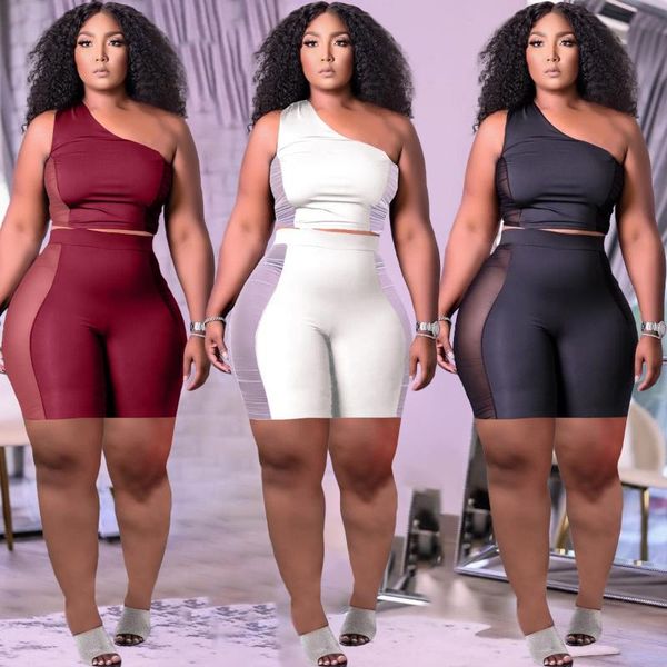 women's tracksuits european and american fashion mesh stitching sports leisure two-piece shorts suit, Gray
women's tracksuits european and american fashion mesh stitching sports leisure two-piece shorts suit, Gray