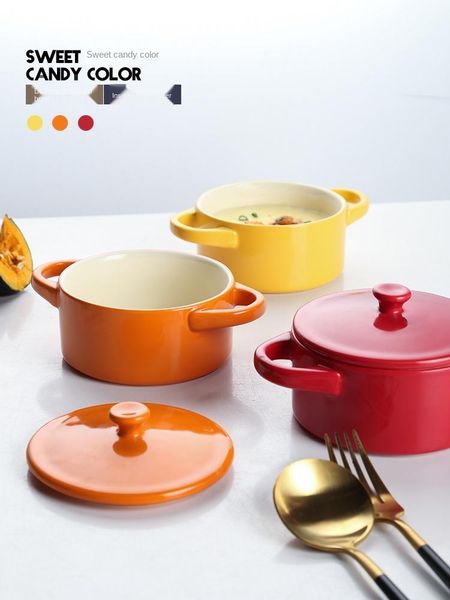 bowls ceramic steamed egg custard bowl double ears with lid high temperature resistant stewing pot baking
bowls ceramic steamed egg custard bowl double ears with lid high temperature resistant stewing pot baking