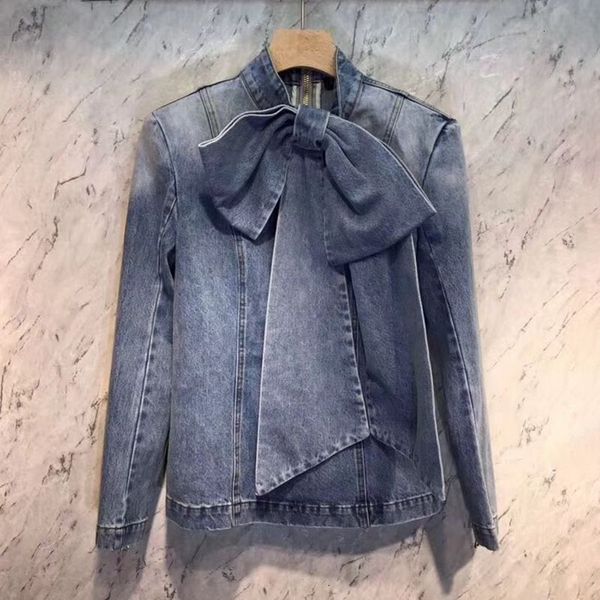 blue vintage bowknot denim shirts women bow collar long sleeve slim lace up blouses female fashion tide, White
blue vintage bowknot denim shirts women bow collar long sleeve slim lace up blouses female fashion tide, White