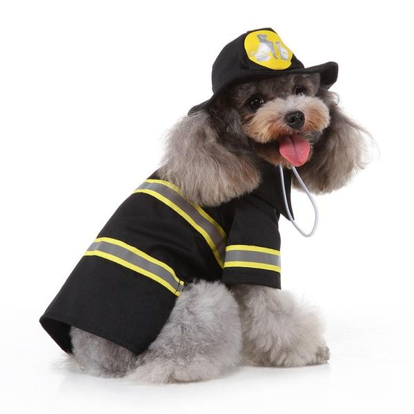 cat costumes dog clothes fireman suit for costume clothing halloween dressing up party