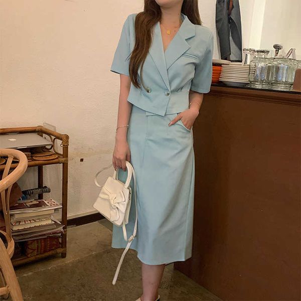 summer fashion temperament womens 2 pieces sets double breasted short sleeve coat + skirts sets 210531, White
summer fashion temperament womens 2 pieces sets double breasted short sleeve coat + skirts sets 210531, White