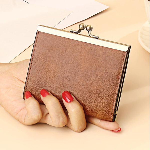 card holders 2021 retro cowhide women wallet senior wax oil leather clutch bag evening bags mini purse classic genuine, Brown;gray
card holders 2021 retro cowhide women wallet senior wax oil leather clutch bag evening bags mini purse classic genuine, Brown;gray