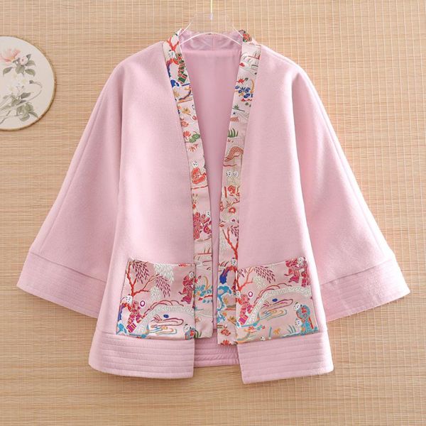 ethnic clothing high-end winter women coat chinese style retro color matching elegant loose lady wool jacket female s-xxl, Red
ethnic clothing high-end winter women coat chinese style retro color matching elegant loose lady wool jacket female s-xxl, Red