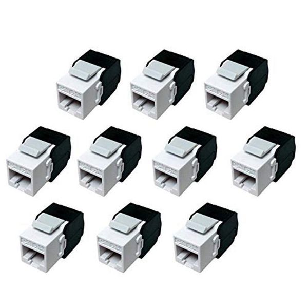 computer cables & connectors 10-pack cat6a rj45 keystone jack - cat6 compatible -180 degree toolless -ethernet wall -cat6a network coupler
computer cables & connectors 10-pack cat6a rj45 keystone jack - cat6 compatible -180 degree toolless -ethernet wall -cat6a network coupler