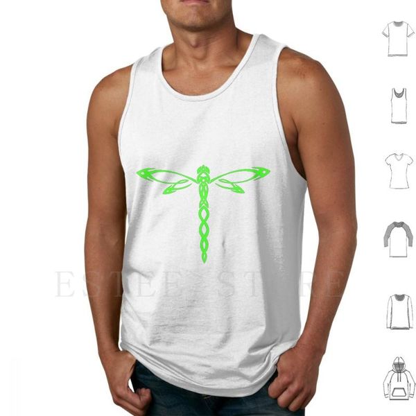 men' tank darner green tribal dragonfly totem vest sleeveless, White;black
men' tank darner green tribal dragonfly totem vest sleeveless, White;black