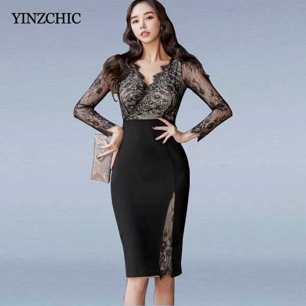 casual dresses spring ol slim pencil dress v-neck lace patched female elegant office full sleeve knee-legnth party for woman, Black;gray
casual dresses spring ol slim pencil dress v-neck lace patched female elegant office full sleeve knee-legnth party for woman, Black;gray