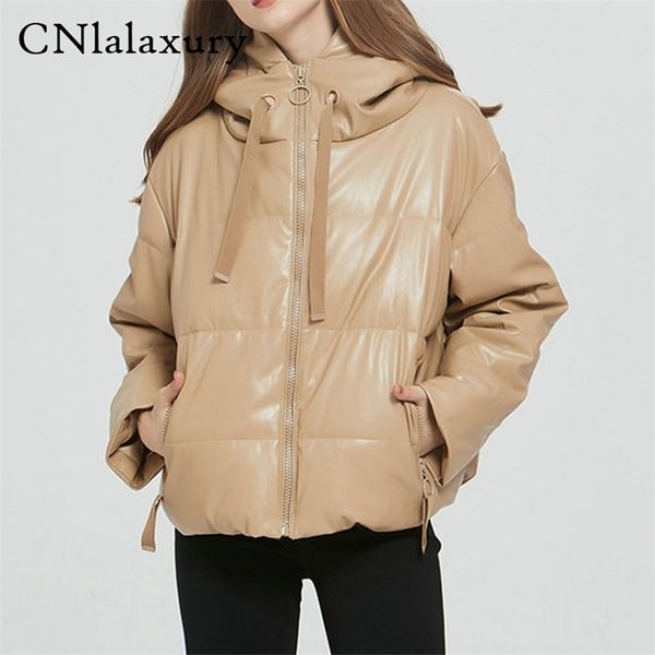 winter women khaki pu leather jacket coat oversized zipper female thick hooded cotton jackets overcoat parkas outwear 211215, Black
winter women khaki pu leather jacket coat oversized zipper female thick hooded cotton jackets overcoat parkas outwear 211215, Black