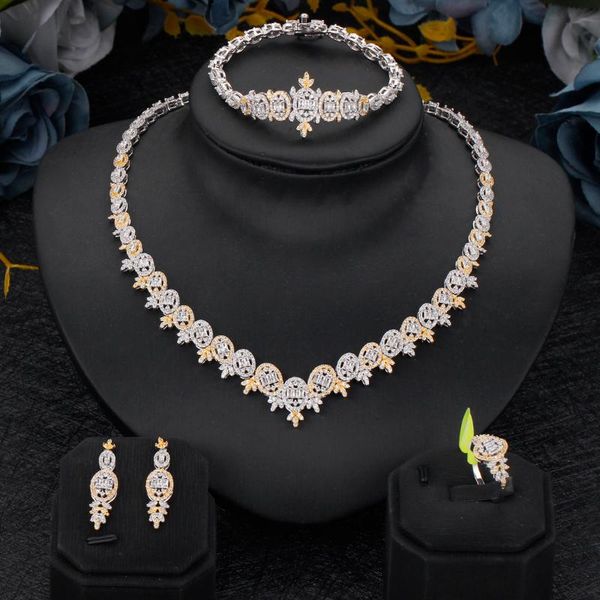 earrings & necklace unique design women wedding jewelry set cubic zirconia 4 pcs year gift nigerian bridal ring engagement accessories, Silver
earrings & necklace unique design women wedding jewelry set cubic zirconia 4 pcs year gift nigerian bridal ring engagement accessories, Silver