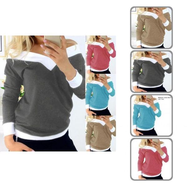 women's blouses & shirts party blouse breathable chic patchwork v-neck t-shirt club wear pullover women, White
women's blouses & shirts party blouse breathable chic patchwork v-neck t-shirt club wear pullover women, White