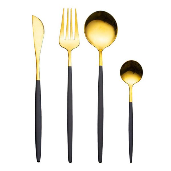 dinnerware sets 4pcs/set black gold cutlery set 18/10 stainless steel silverware flatware dinner knife fork spoon drop
dinnerware sets 4pcs/set black gold cutlery set 18/10 stainless steel silverware flatware dinner knife fork spoon drop