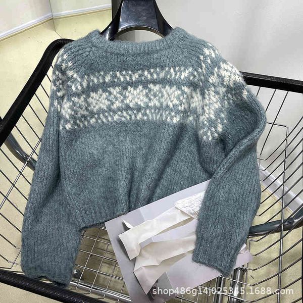 women's knits & tees autumn winter ce blue short sweater pullover loose knit snowflake jacquard round neck long sleeve wool ltrq, White
women's knits & tees autumn winter ce blue short sweater pullover loose knit snowflake jacquard round neck long sleeve wool ltrq, White