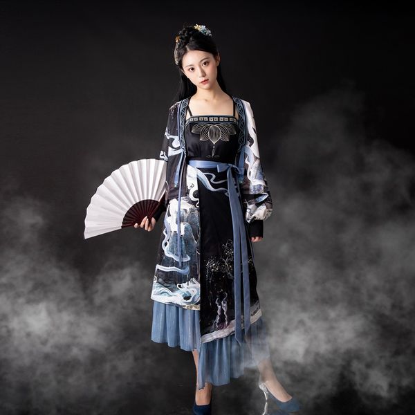 new chinese traditional clothing hanfu festival streetwear dress printed elegant folk dance costume fashion skirt set 12504, Red
new chinese traditional clothing hanfu festival streetwear dress printed elegant folk dance costume fashion skirt set 12504, Red