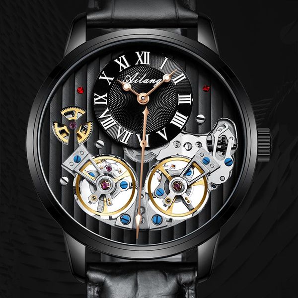 wristwatches mechanical watches mens luxury tourbillon skeleton automatic watch men waterproof luminous black leather wristwatch montre homm, Slivery;brown
wristwatches mechanical watches mens luxury tourbillon skeleton automatic watch men waterproof luminous black leather wristwatch montre homm, Slivery;brown