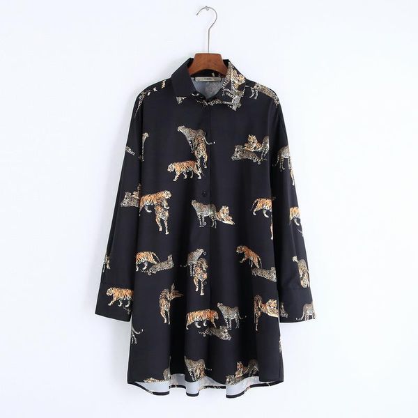 loose long women blouses shirt autumn fashion tiger and leopard prints sleeve modern girl casual animal shirts, White
loose long women blouses shirt autumn fashion tiger and leopard prints sleeve modern girl casual animal shirts, White
