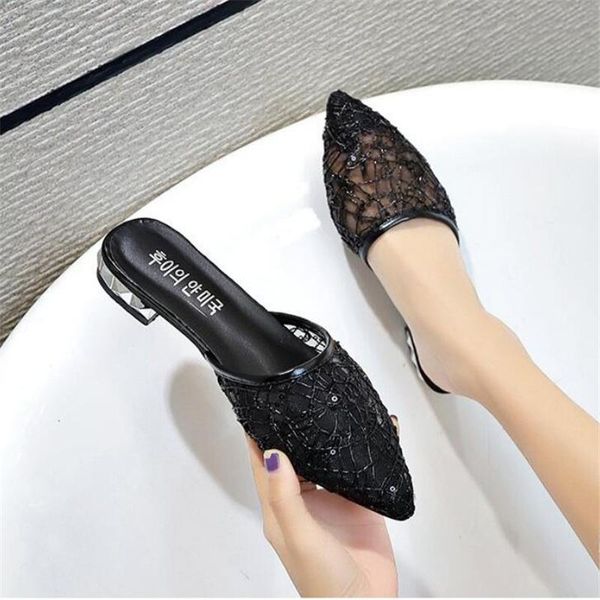 sandals 2021 woman summer flat beach classic fashion pointed lazy half-drag breathable mesh eur size 35-40, Black
sandals 2021 woman summer flat beach classic fashion pointed lazy half-drag breathable mesh eur size 35-40, Black