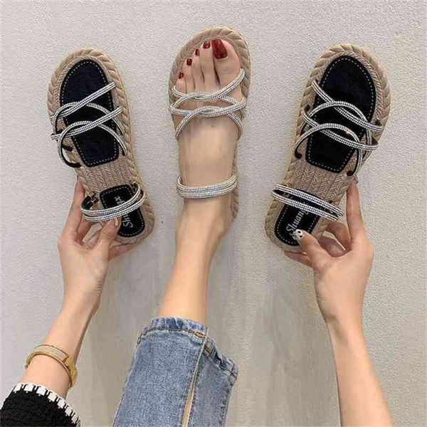 summer women trend faux hemp slippers shiny crystal cross n strap non slip sole outdoor beach slides fashion ladies shoes 210619, Black
summer women trend faux hemp slippers shiny crystal cross n strap non slip sole outdoor beach slides fashion ladies shoes 210619, Black