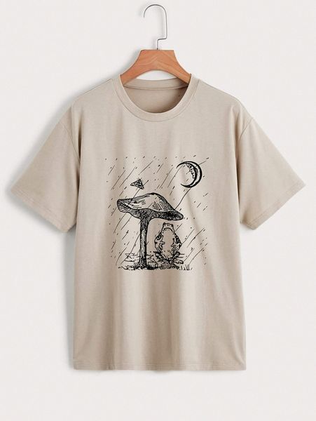 mushroom & frog print tee w8x6#, White