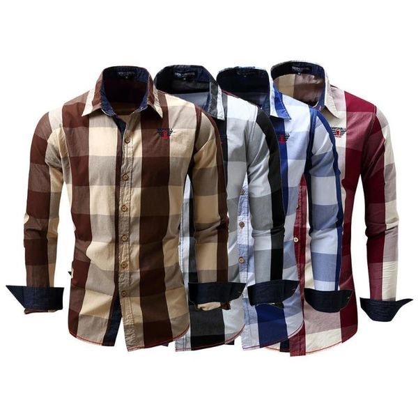 men's casual shirts men long sleeve plaid button down contrast color block pattern shirt slim fit for xin, White;black
men's casual shirts men long sleeve plaid button down contrast color block pattern shirt slim fit for xin, White;black